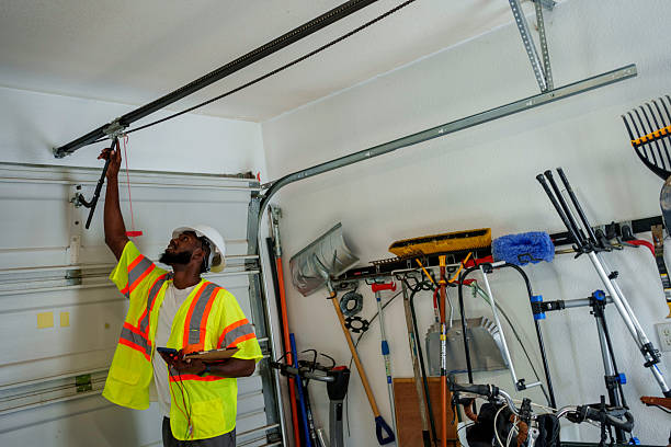 Professional Garage Door Panel Replacement technician working in Big Bear City, CA